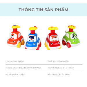 Đồ chơi bộ xe động vật PRESS & GO BAOLI 1216B-2