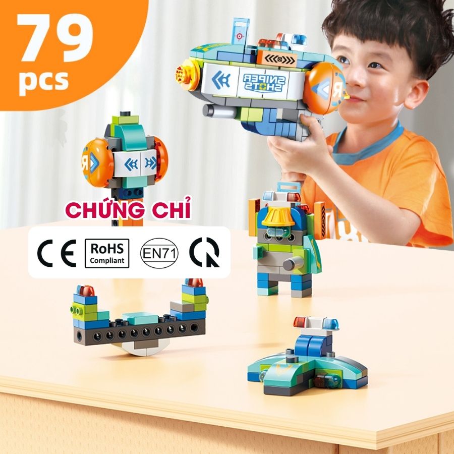 Súng lắp ráp biến hình FEELO 79 mảnh 2 FL1667 4