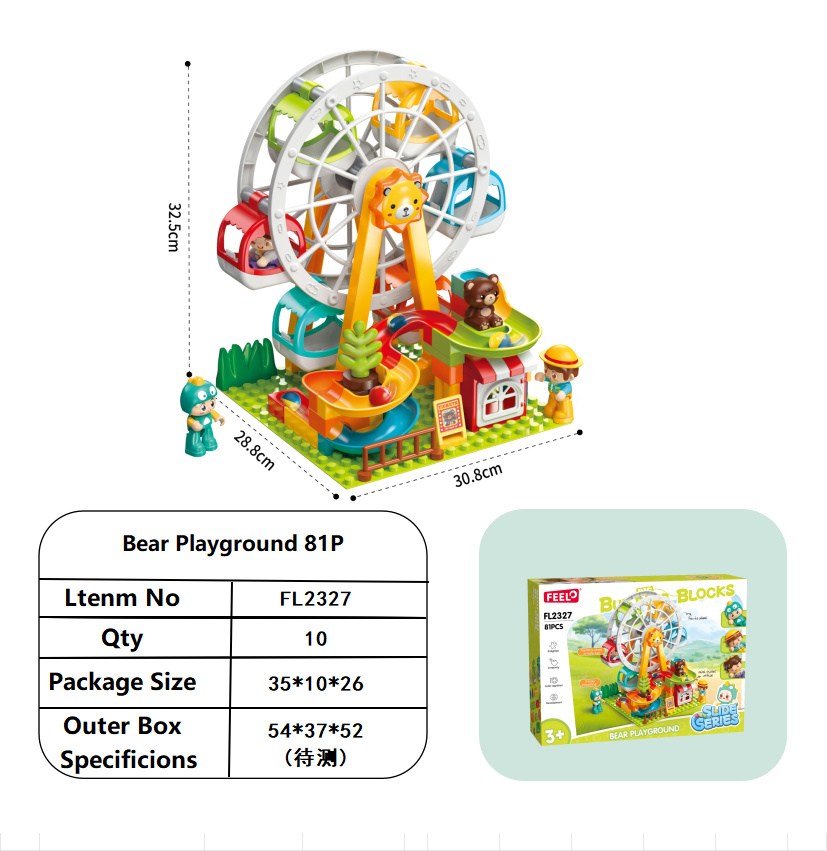 Đồ chơi lắp ráp khu vui chơi gấu con FEELO FL2327