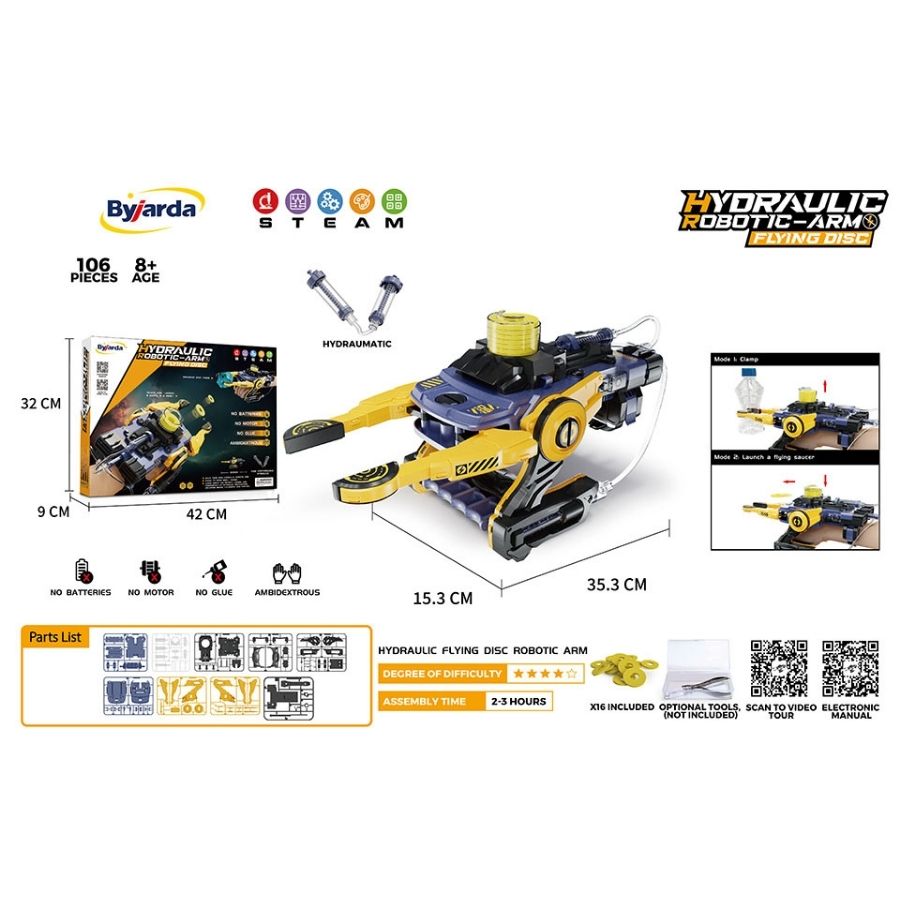 Cánh tay robot thủy lực màu vàng BYJARDA 2 JX0201 9