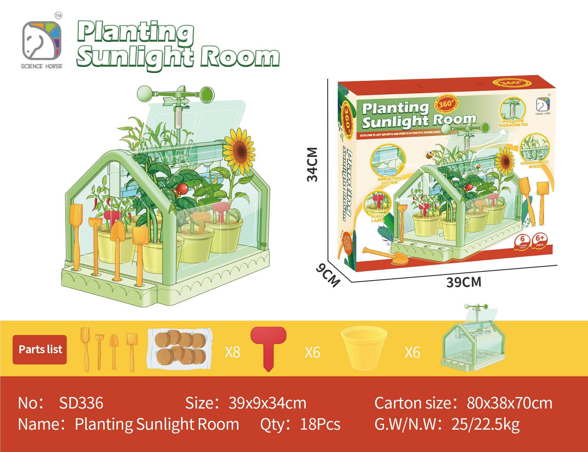 Đồ chơi phòng trồng cây ánh nắng SCIENCE HORSE SD336