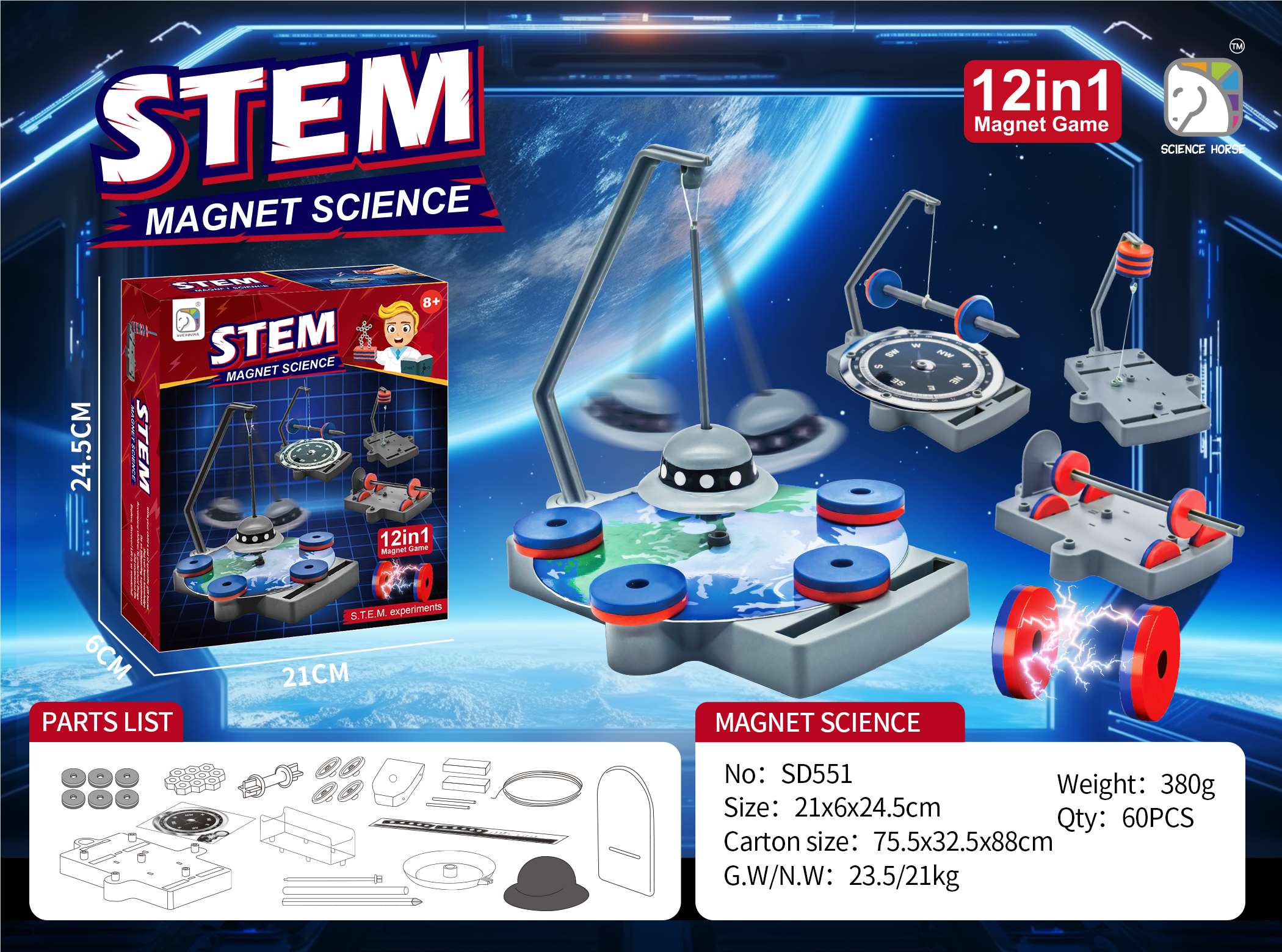 Đồ chơi khoa học nam châm SCIENCE HORSE SD551