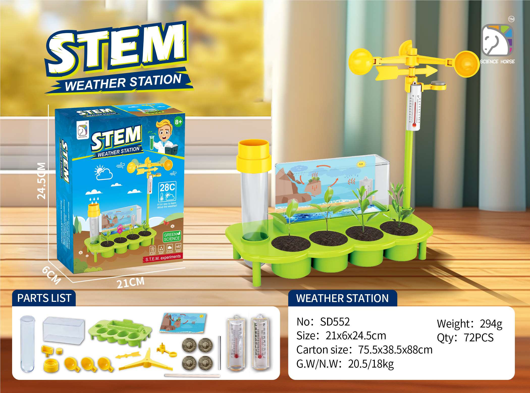 Đồ chơi trạm khí tượng sinh thái cho thực vật SCIENCE HORSE SD552