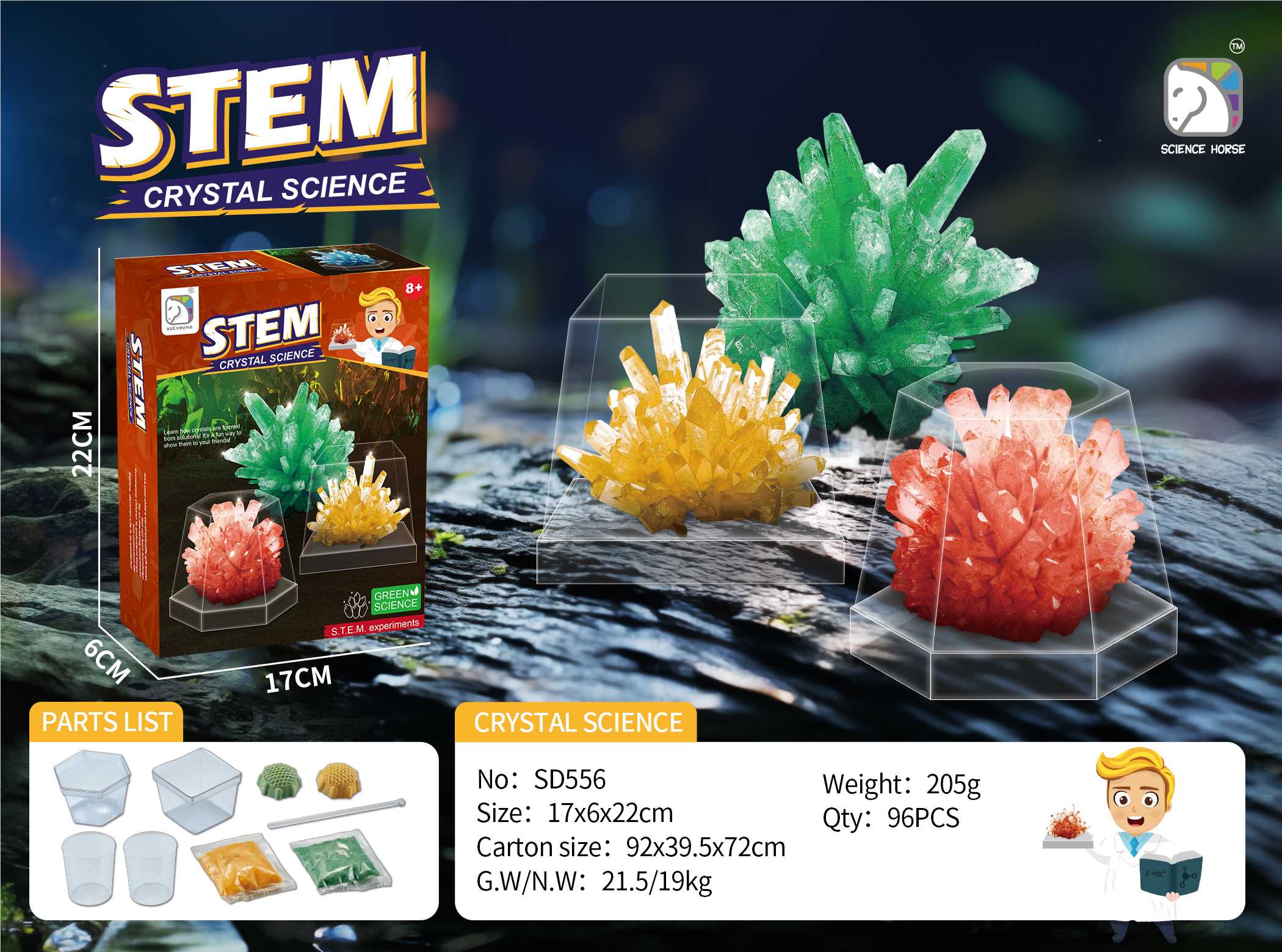 Đồ chơi thí nghiệm trồng tinh thể SCIENCE HORSE SD556