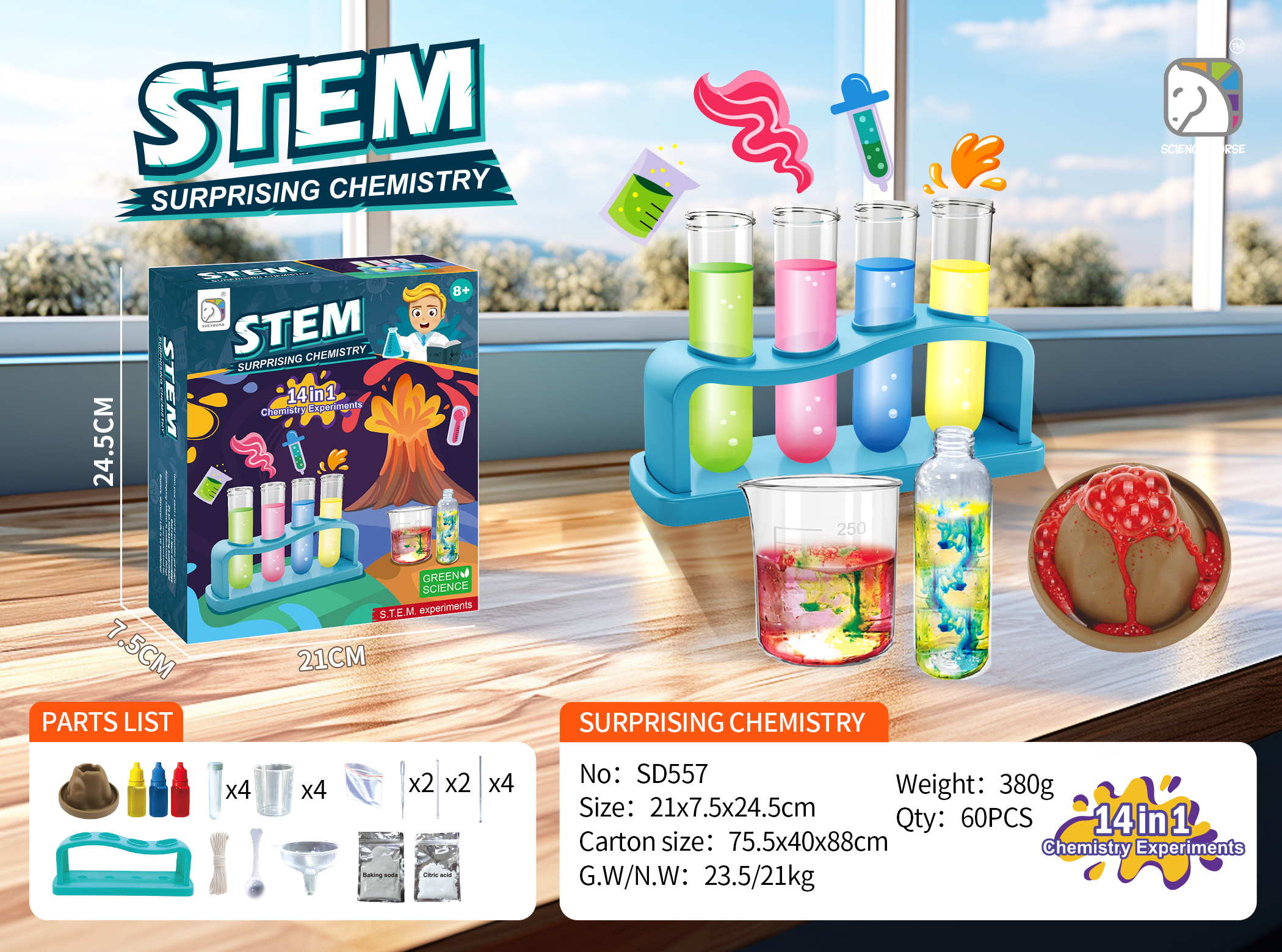 Đồ chơi bộ thí nghiệm hóa học 14 trong 1 SCIENCE HORSE