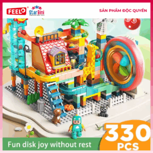 Ngôi nhà rừng trượt vui nhộn lắp ráp FEELO 330 mảnh