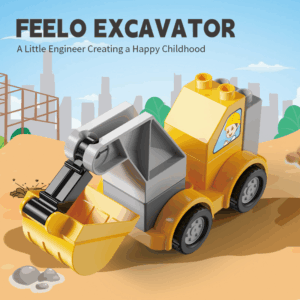 Đồ chơi xe đào lắp ráp FEELO FL2315 gồm 10 chi tiết lớn