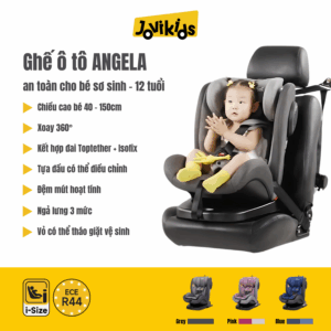 Jovikids Angela (Grey) - Ghế ô tô trẻ em R44 cho bé sơ sinh - 12 tuổi