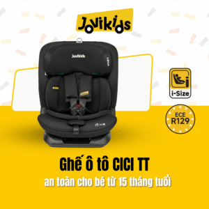 Jovikids CICI TT (Black) - Ghế ô tô trẻ em R129 cho bé từ 15 tháng - 12 tuổi