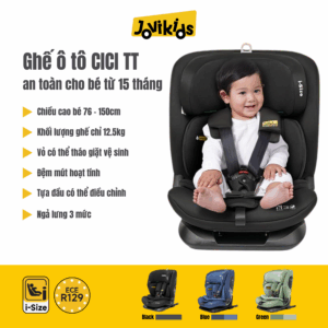 Jovikids CICI TT (Blue) - Ghế ô tô trẻ em R129 cho bé từ 15 tháng - 12 tuổi