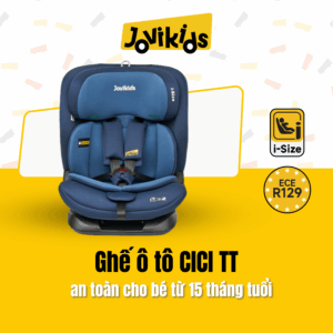 Jovikids CICI TT (Blue) - Ghế ô tô trẻ em R129 cho bé từ 15 tháng - 12 tuổi