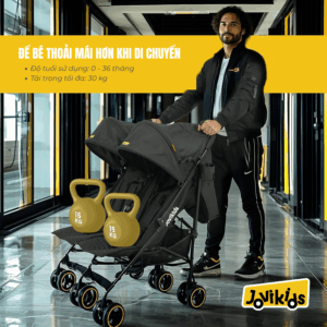 Jovikids Ezra Twin - Xe đẩy cho bé từ sơ sinh đến 3 tuổi (tải trọng tối đa 30kg)