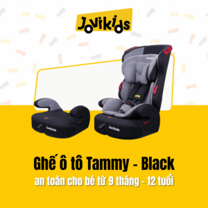 Jovikids Tammy (Black) - Ghế ô tô trẻ em R44 cho bé từ 9 tháng - 12 tuổi