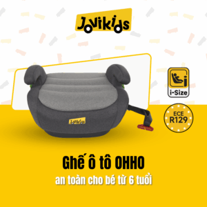 Jovikids OHHO (Grey) - Ghế ô tô trẻ em R129 cho bé từ 6 tuổi đến 12 tuổi