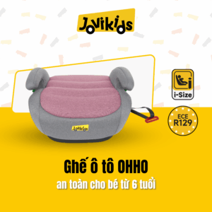 Jovikids OHHO (Pink) - Ghế ô tô trẻ em R129 cho bé từ 6 tuổi đến 12 tuổi