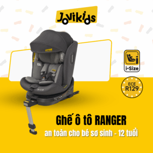 Jovikids Ranger (Grey) - Ghế ô tô trẻ em R129 cho bé sơ sinh - 12 tuổi