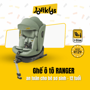 Jovikids Ranger (Green) - Ghế ô tô trẻ em R129 cho bé sơ sinh - 12 tuổi