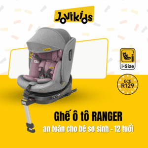 Jovikids Ranger (Pink) - Ghế ô tô trẻ em R129 cho bé sơ sinh - 12 tuổi