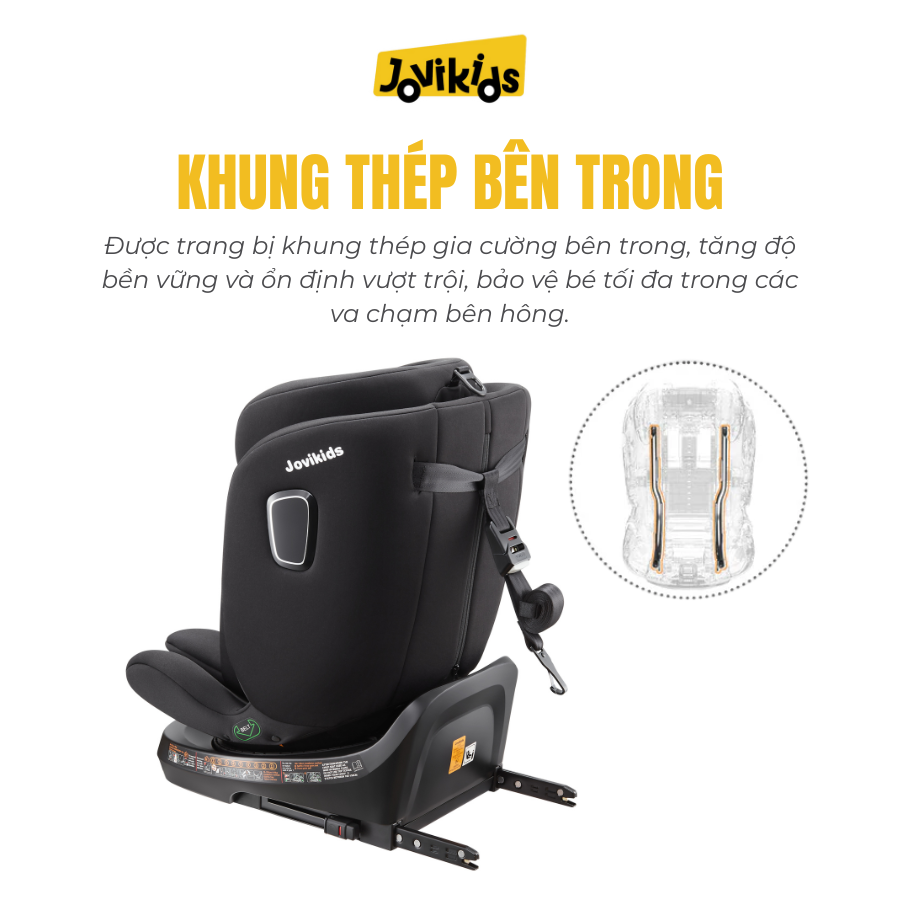 Jovikids Ranger TT (Black) – Ghế ô tô trẻ em R129 cho bé sơ sinh – 12 tuổi Jovikids Ranger TT (Black) – Ghế ô tô trẻ em R129 cho bé sơ sinh – 12 tuổi