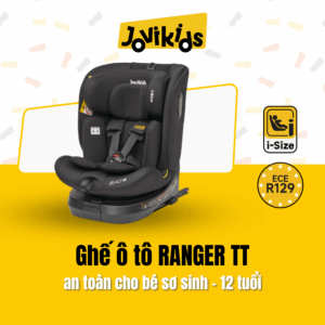 Jovikids Ranger TT (Black) - Ghế ô tô trẻ em R129 cho bé sơ sinh - 12 tuổi