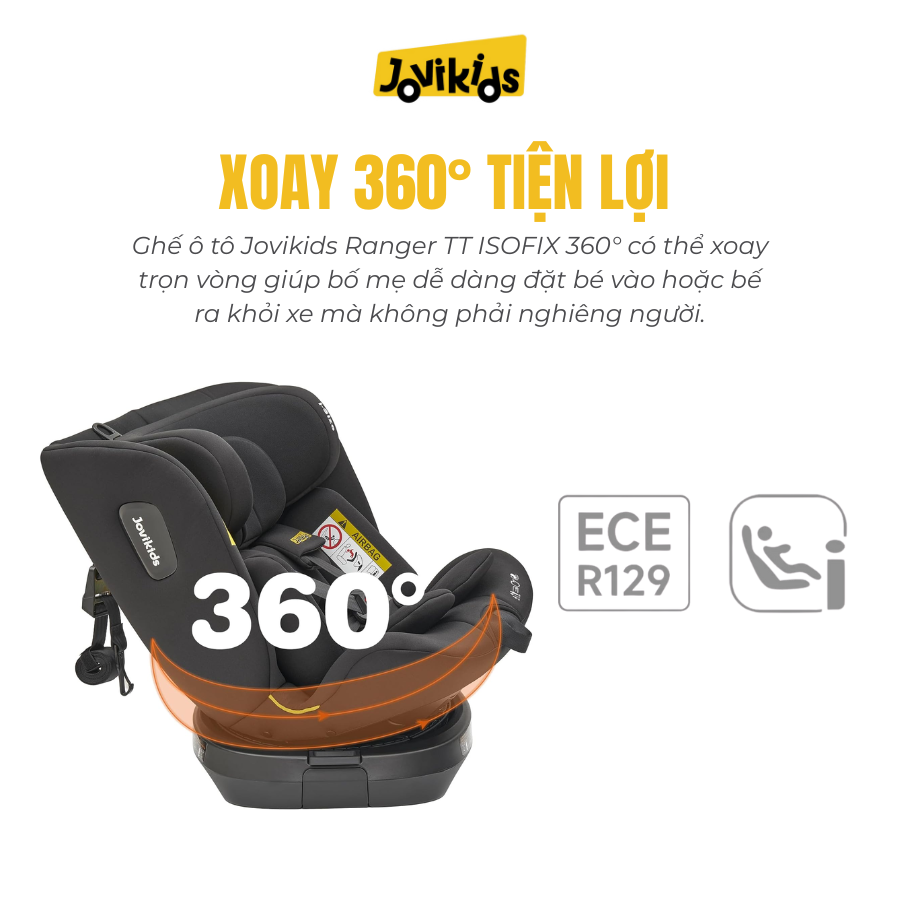 Jovikids Ranger TT (Black) – Ghế ô tô trẻ em R129 cho bé sơ sinh – 12 tuổi Jovikids Ranger TT (Black) – Ghế ô tô trẻ em R129 cho bé sơ sinh – 12 tuổi