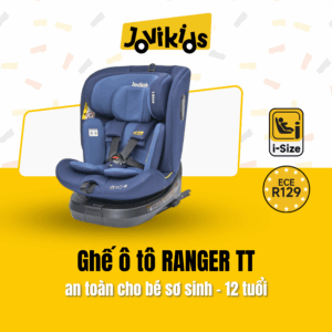 Jovikids Ranger TT (Blue) - Ghế ô tô trẻ em R129 cho bé sơ sinh - 12 tuổi