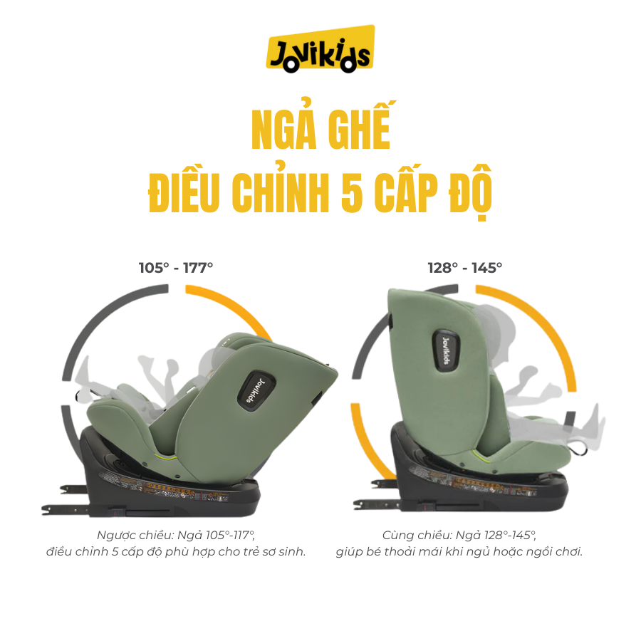 Jovikids Ranger TT (Green) – Ghế ô tô trẻ em R129 cho bé sơ sinh – 12 tuổi Jovikids Ranger TT (Green) – Ghế ô tô trẻ em R129 cho bé sơ sinh – 12 tuổi