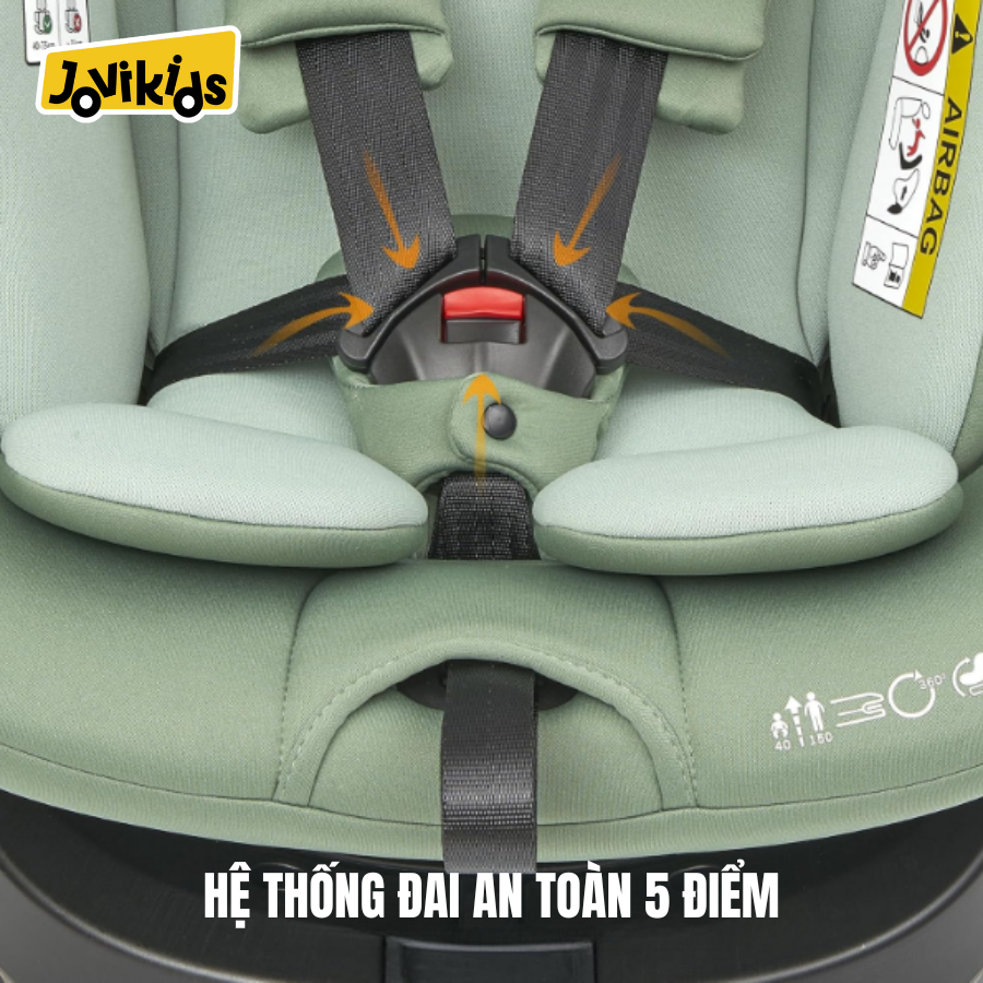 Jovikids Ranger TT (Green) – Ghế ô tô trẻ em R129 cho bé sơ sinh – 12 tuổi Jovikids Ranger TT (Green) – Ghế ô tô trẻ em R129 cho bé sơ sinh – 12 tuổi