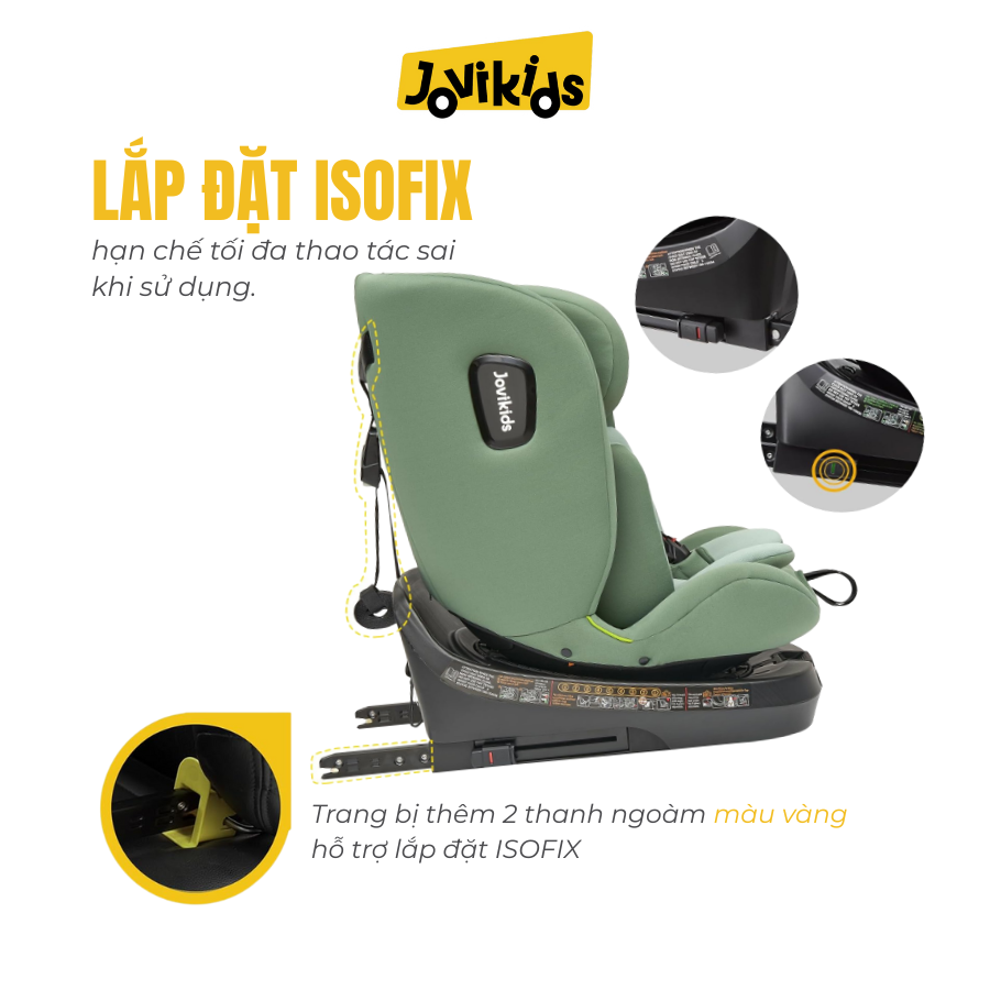 Jovikids Ranger TT (Green) – Ghế ô tô trẻ em R129 cho bé sơ sinh – 12 tuổi Jovikids Ranger TT (Green) – Ghế ô tô trẻ em R129 cho bé sơ sinh – 12 tuổi