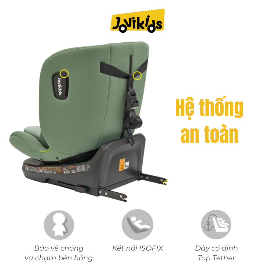 Jovikids Ranger TT (Green) – Ghế ô tô trẻ em R129 cho bé sơ sinh – 12 tuổi Jovikids Ranger TT (Green) – Ghế ô tô trẻ em R129 cho bé sơ sinh – 12 tuổi