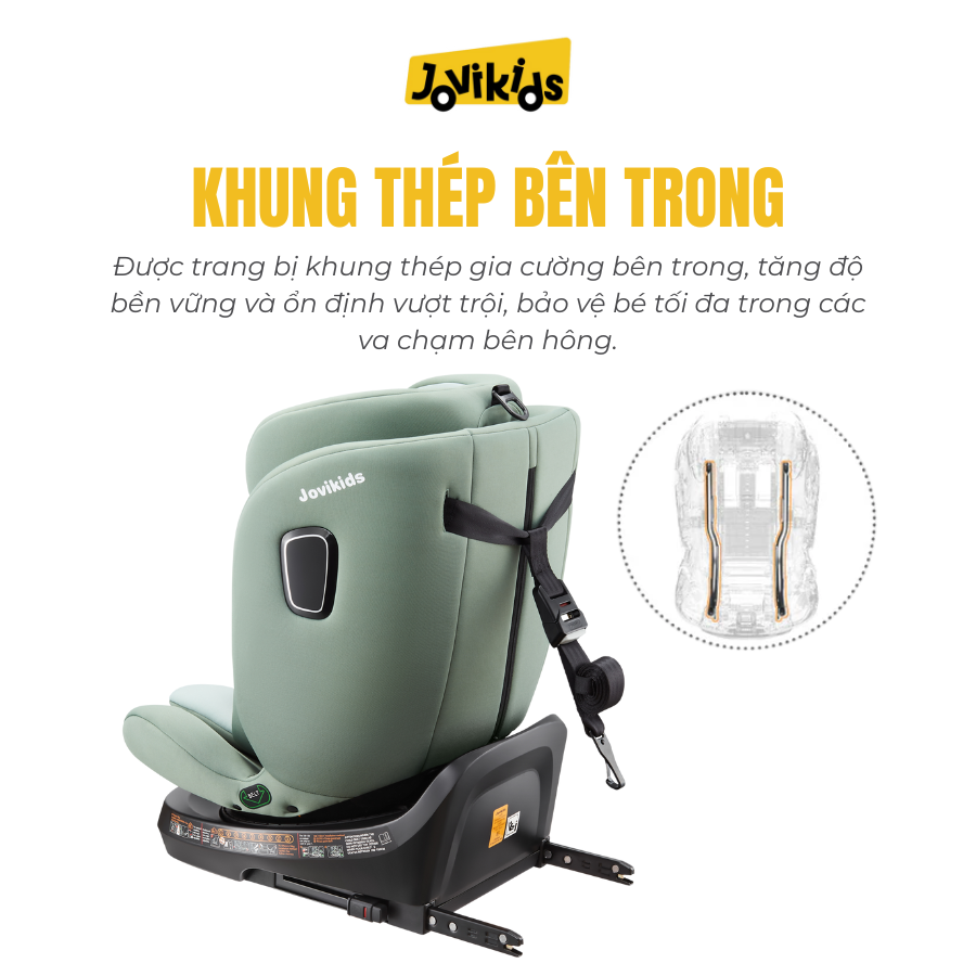 Jovikids Ranger TT (Green) – Ghế ô tô trẻ em R129 cho bé sơ sinh – 12 tuổi Jovikids Ranger TT (Green) – Ghế ô tô trẻ em R129 cho bé sơ sinh – 12 tuổi
