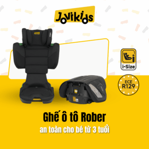 Jovikids Rober (Black) - Ghế ô tô trẻ em R129 cho bé từ 3 tuổi đến 12 tuổi
