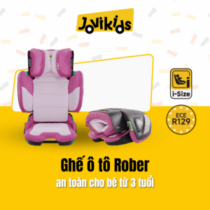 Jovikids Rober (Pink) - Ghế ô tô trẻ em R129 cho bé từ 3 tuổi đến 12 tuổi