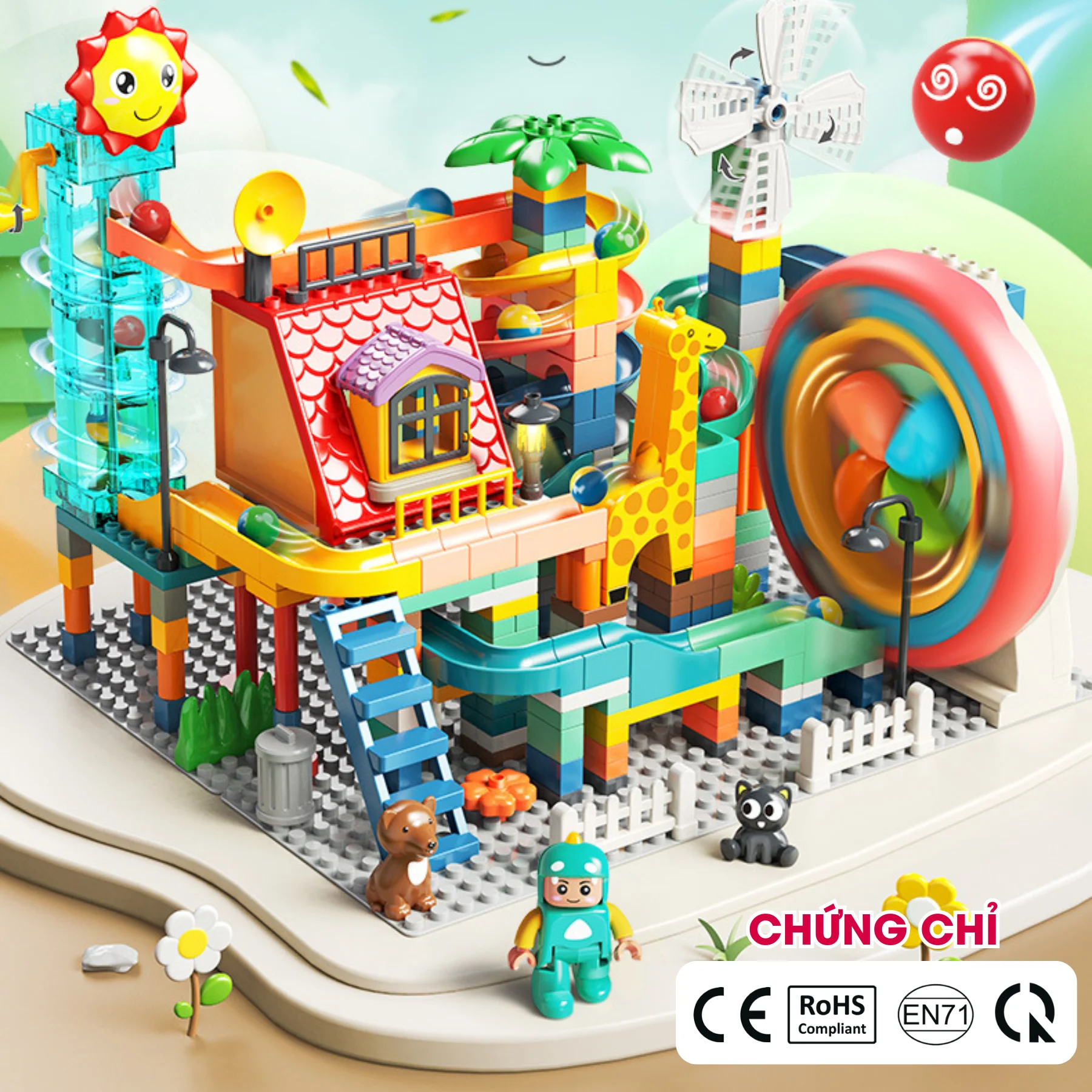 Ngôi nhà rừng trượt vui nhộn lắp ráp FEELO 330 mảnh 2 FL1619 2