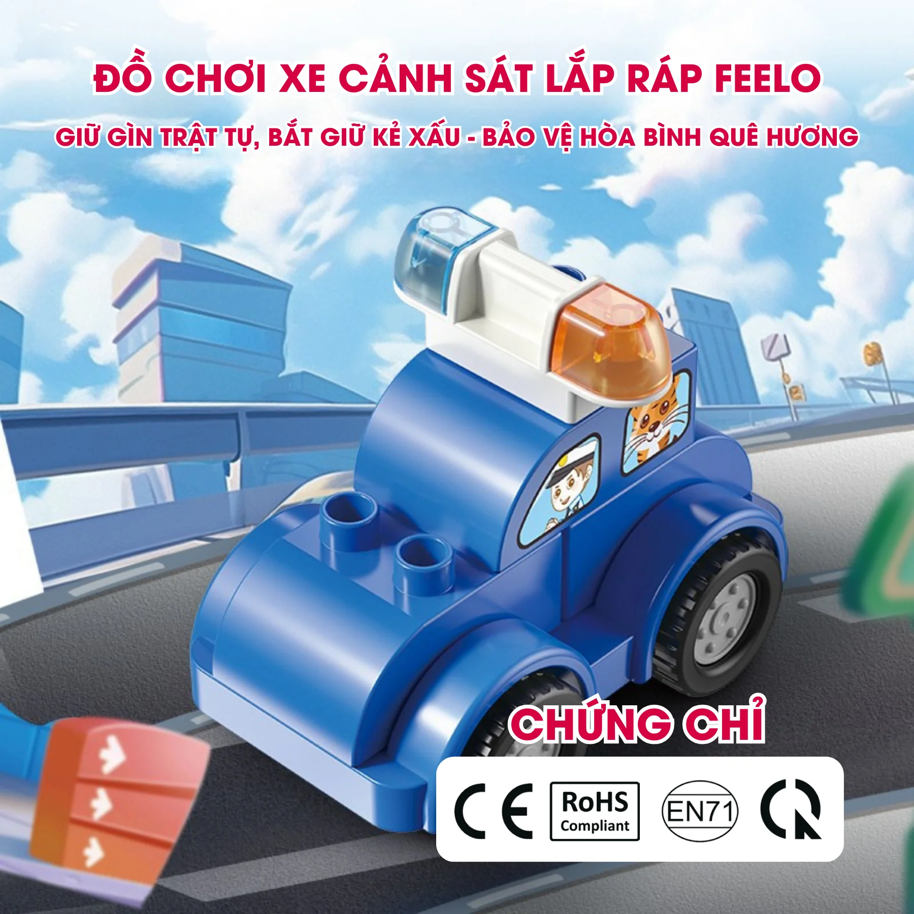 Đồ chơi xe cảnh sát lắp ráp FEELO FL2312 2 FL2312 2