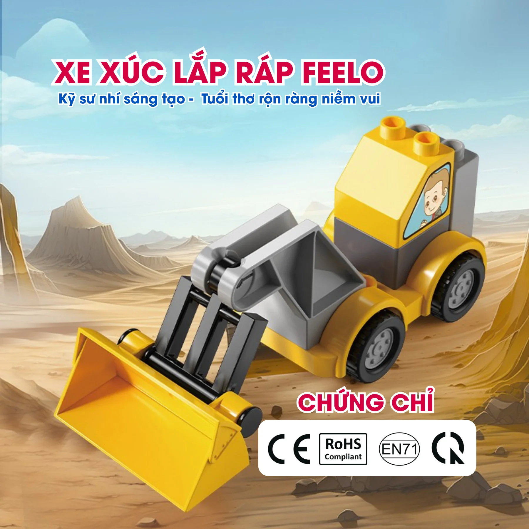 Xe xúc lắp ráp FEELO 9 mảnh 2 FL2314 2