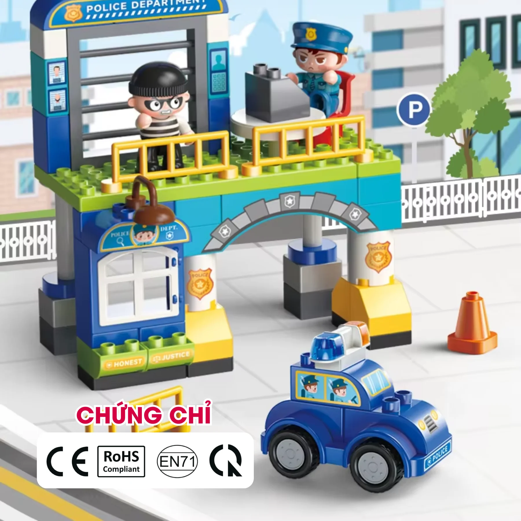 Đồn cảnh sát lắp ráp FEELO 63 mảnh 2 FL42005 2