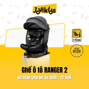 Jovikids RANGER 2 Twilight Black - Ghế ô tô trẻ em R129 xoay 360° mới nhất