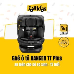 Jovikids Ranger TT Plus Twilight Black - Ghế ô tô trẻ em R129 xoay 360°