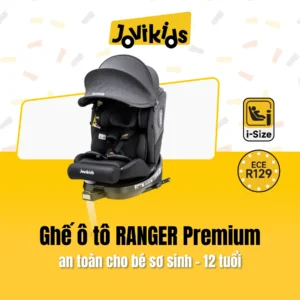 Jovikids RANGER pre Twilight Black - Ghế ô tô trẻ em R129 xoay 360°