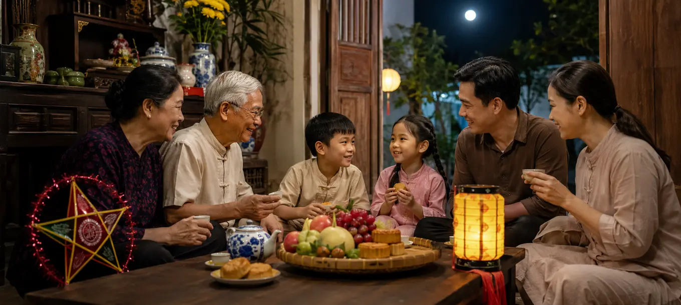 Vì sao Trung thu còn được gọi là Tết đoàn viên? 1 Tết Đoàn viên - gia đình sum họp đêm Trung thu