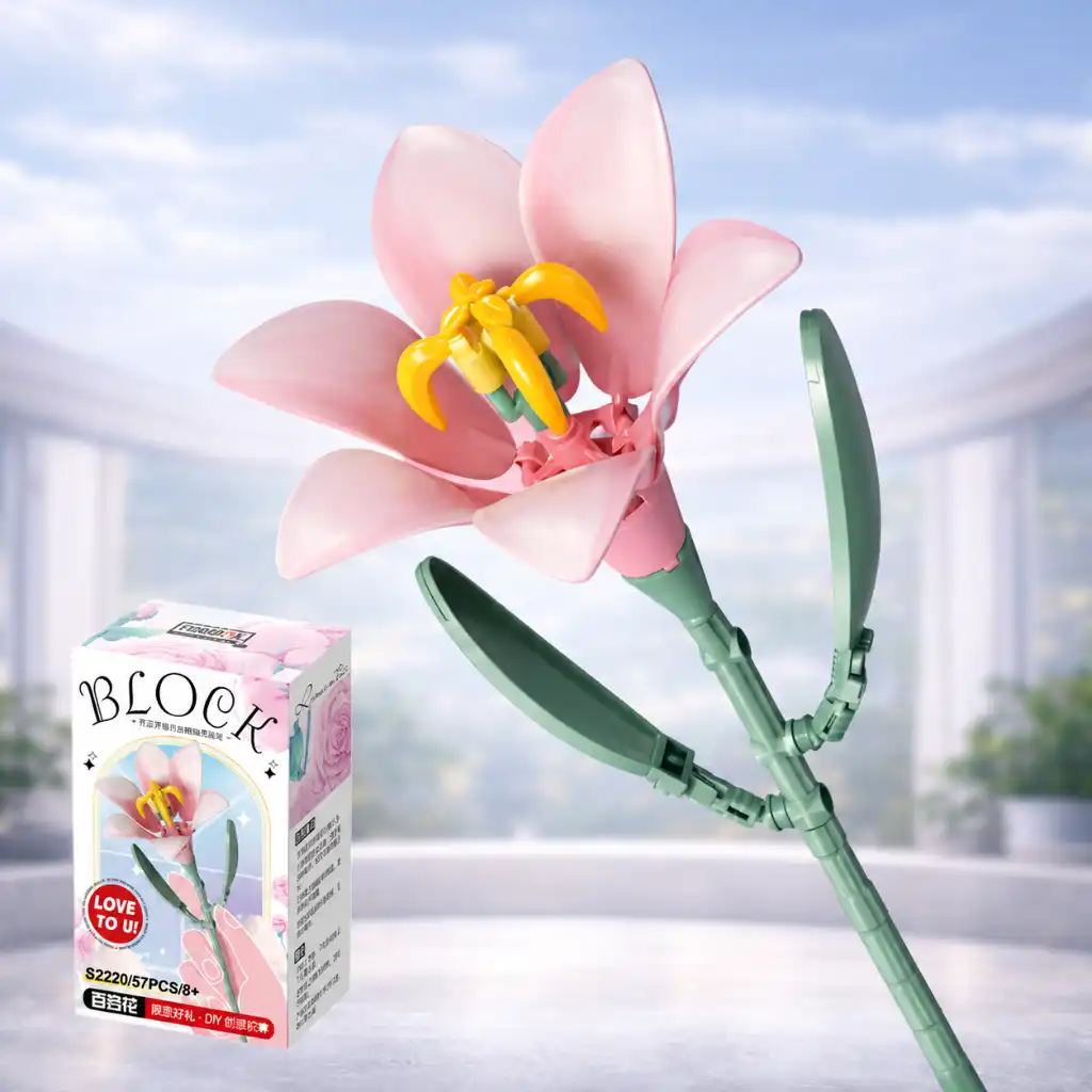 Hoa lắp ráp FEIMIBOX làm quà 20/10 tinh tế và khác biệt 5 Mô hình Hoa ly hồng lắp ráp feimibox