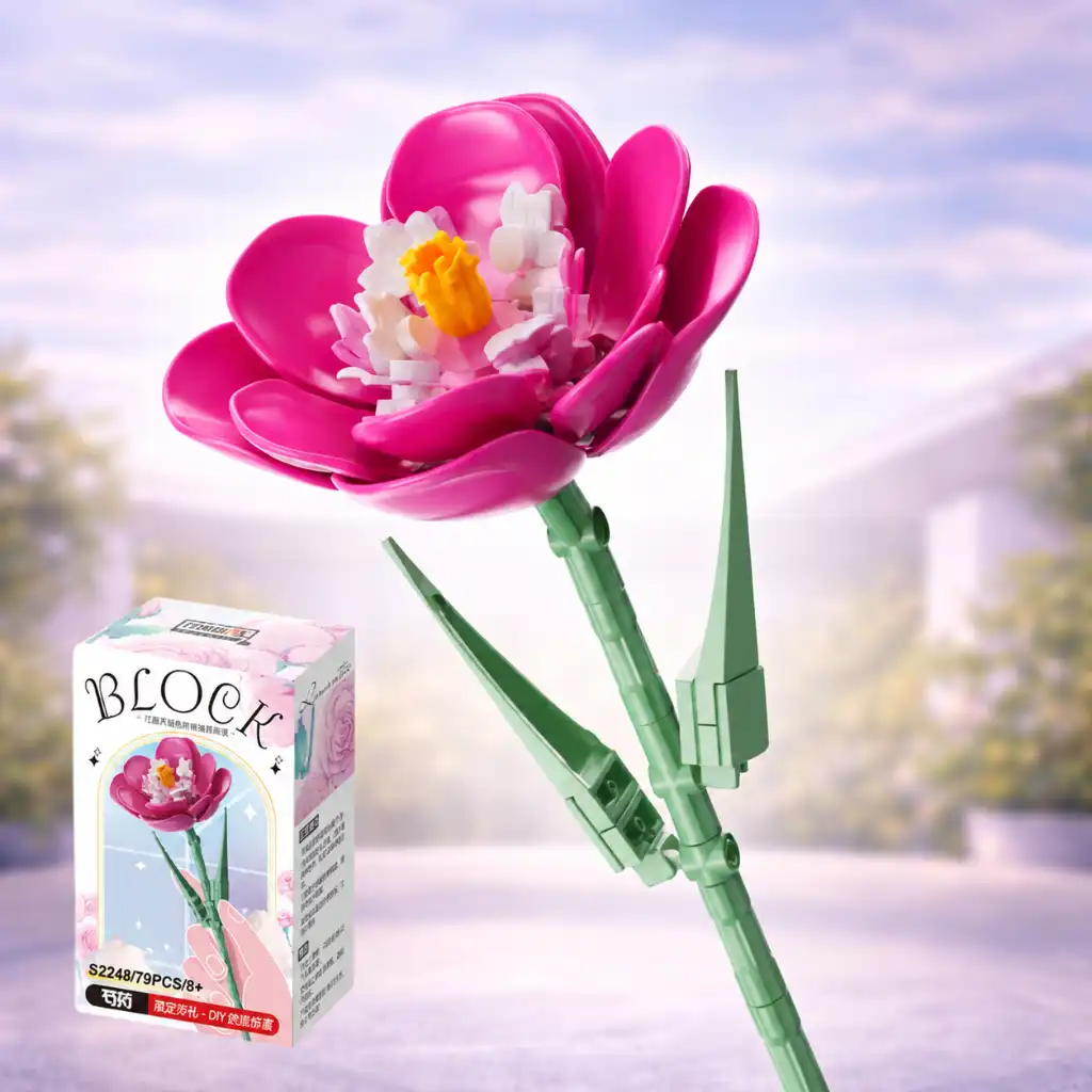 Hoa lắp ráp FEIMIBOX làm quà 20/10 tinh tế và khác biệt 2 Mô hình hoa Mẫu đơn lắp ráp feimibox