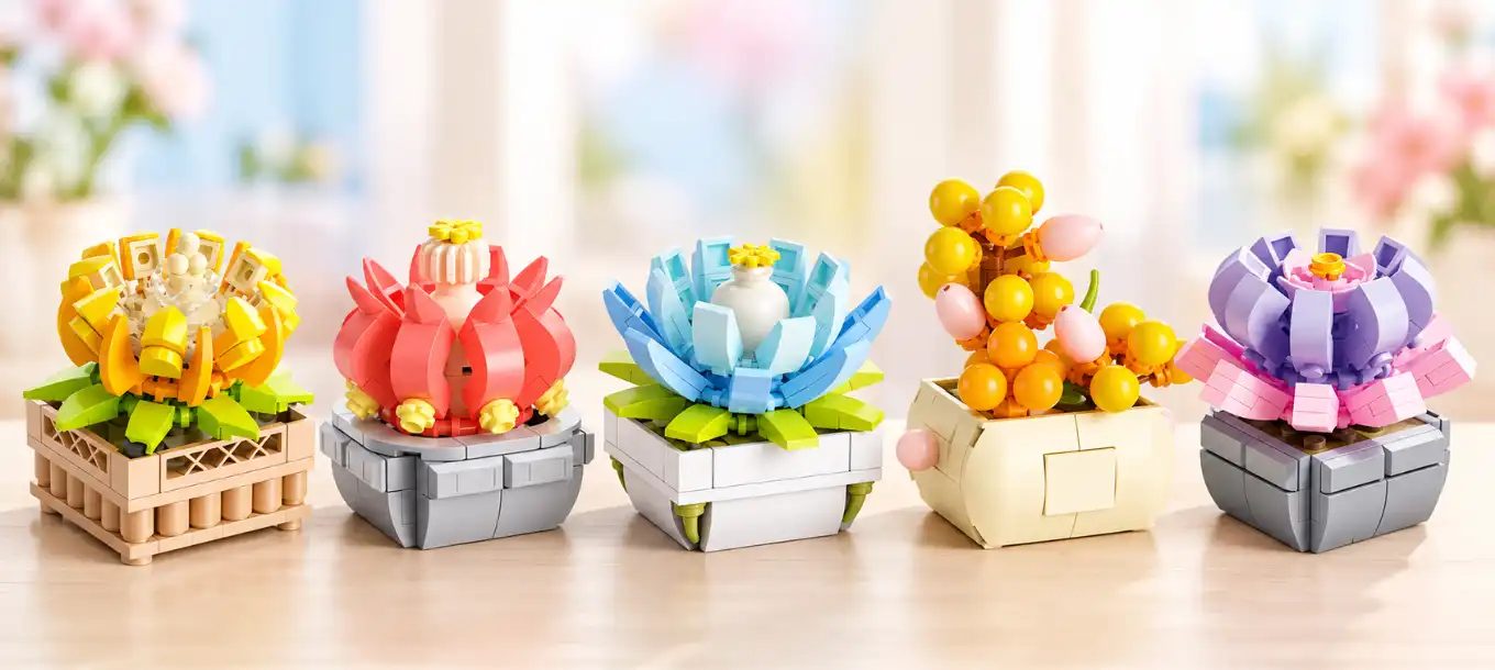 Hoa lắp ráp FEIMIBOX làm quà 20/10 tinh tế và khác biệt 7 Nhóm mô hình sen đá lắp ráp feimibox